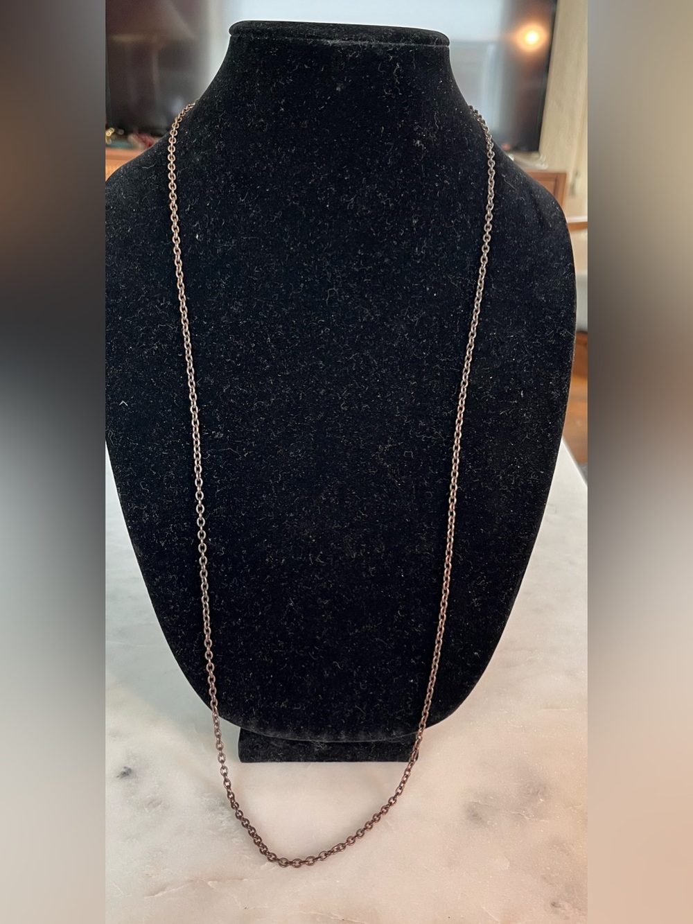 Sabika Antique Bronze Tone Layering Chain Necklace | S12 Stamp & Heart Charm